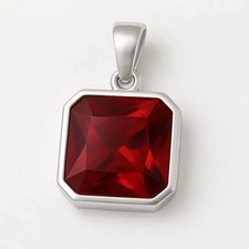 Certified 17 CT Natural Blood Red Ruby Pendant In 925 Sterling Silver Handmade