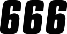 Factory Effex Factory Number 6in. - No.6 - Black - 08-90046