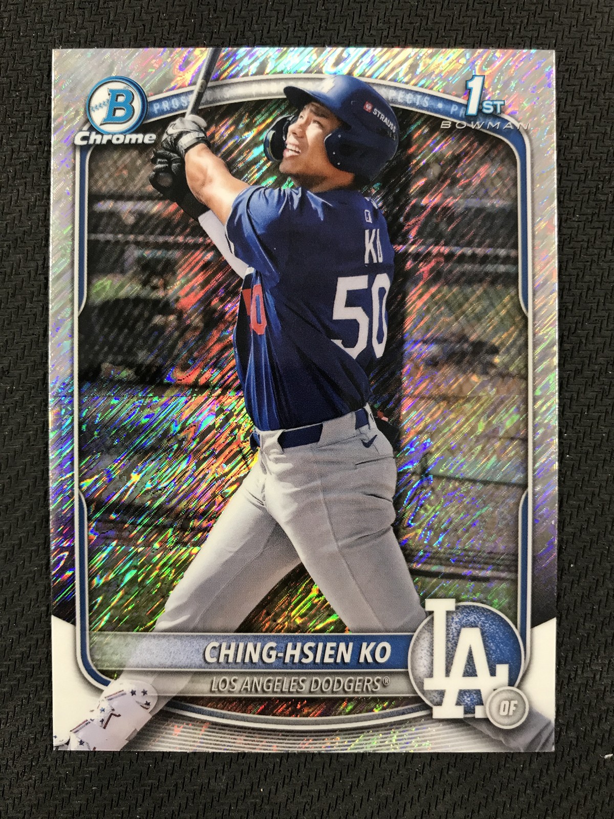 2025 Bowman Chrome #BCP-224 Ching-Hsien Ko Prospects Shimmer Los Angeles Dodgers