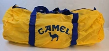 Vintage JOE CAMEL DUFFLE BAG W/ Logo -Yellow Blue - New Old Stock 16in Long