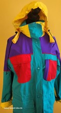 Vintage Eddie Bauer Gore-Tex Jacket 90s Rain Coat Gorpcore Color Block W/Hood SP