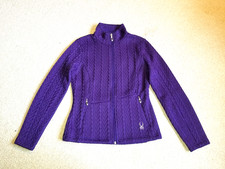 NWOT Womens Sweater/Jacket-SPYDER-purple "Core Sweater" fleece lined zip up ls-S