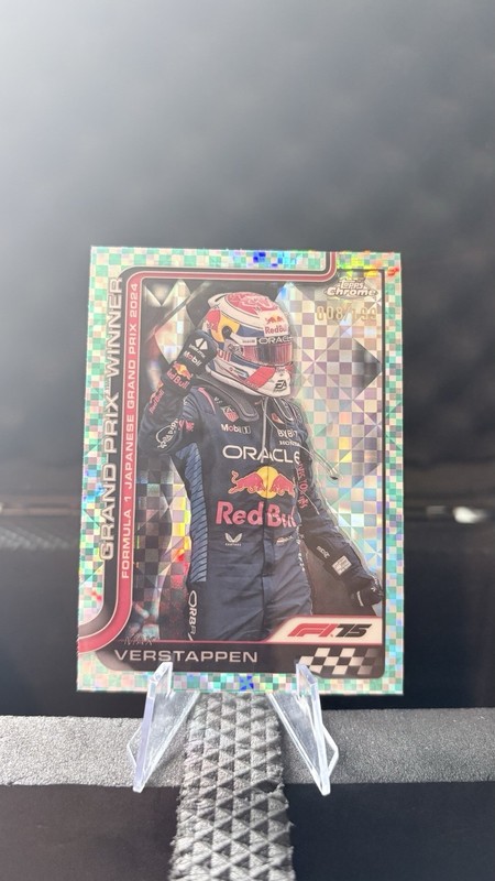 2025 Topps Chrome F1 Max Verstappen Grand Prix Winner Aqua Checker /199 #96