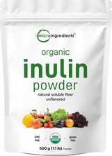 Micro Ingredients Organic Inulin FOS Fiber Powder, 1.1 lb | Quick Water-Solub...
