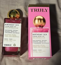 TRULY Birthday Sex Luxury Body Oil Vegan Hyaluronic Acid Boost 3.1 Oz / 90ML New