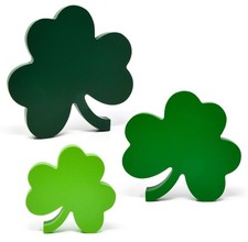 St. Patrick's Day Wooden Shamrock Sign Set - 3 Sizes for Decor and Centerpieces