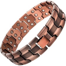 3X Ultra Strength Magnetic Copper Bracelet Vintage Copper Men's Therapy Energy