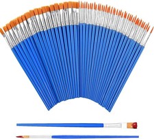 Image of Small Paint Brushes, 60 Pcs Paintbrushes with Flat and Round Pointed, Face Pain