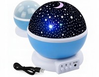 Led-Nachtlampe Sternenprojektor 2-In-1 Blaue Drehkugel FüR Kinder