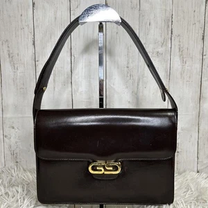 Sac à main GUCCI logo GG cuir marron femme du Japon i10431