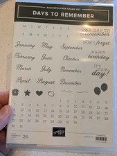 Stampin Up - Days to Remember - calendar, months, birthday