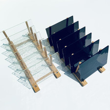 12 Sheets Transparent COE 96 Glass for Fusing,Black  Clear Fused Glass for Stai