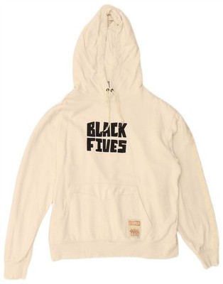 Puma Herren Black Fives Graphic Hoodie Pullover Medium Off White Baumwolle DQ10