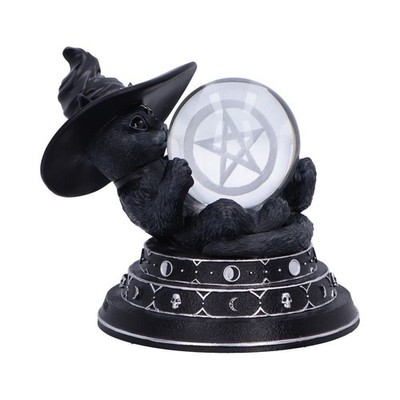 Kult Cuties Purrah Hexe Katze Ornament hält eine Kristallkugel 12,2 cm.
