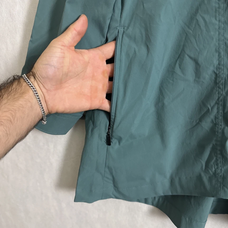 Athleta женщин плюс 1 X преимущество поплин верхний вентилируемый бирюзовый молнии карманы 1/4 молнии - Изображение 4 из 4