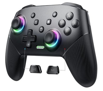 VOYEE Controller kompatibel Switch/Lite/OLED/Windows LED Licht, Blende: Schwarz