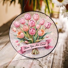Mom Suncatcher Gift, Mom You Are Loved Window Hanging, Mother  s Day