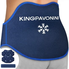 KingPavonini Extra Large Ice Pack for Back Pain Relief with Extension Strap, 2 P