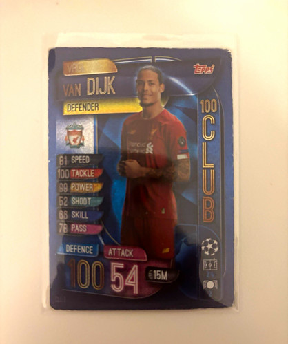 Topps Match Attax UCL 100 Club Virgil van Dijk Insert Liverpool FC