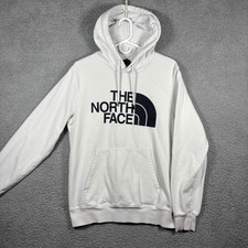 The North Face Mens Half Dome Logo Pullover Hoodie White Sweatshirt Size M