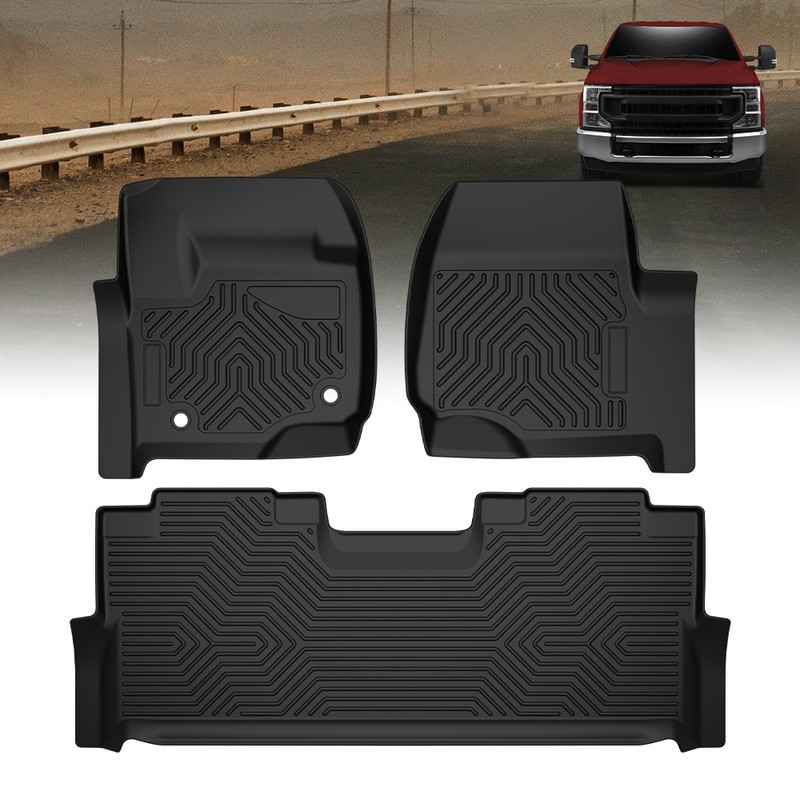 TPE All-Weather Floor Mats Crew Cab For 2017-2026 2023 Ford F250-F550 Super Duty