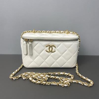 Chanel Vanity Case Lambskin Quilted Chain Crossbody Shoulder Bag