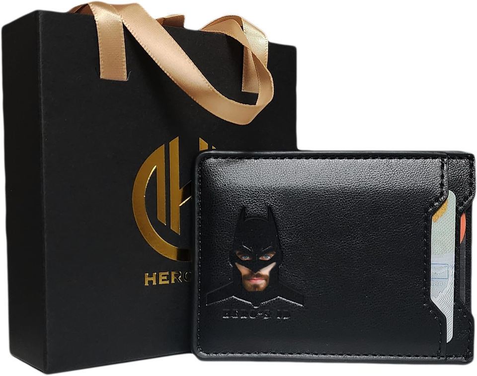 Leather Bat Wallet - Personalized Wallet Man Woman, Superhero Mask ...