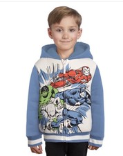 MARVEL Superhero's Kids Plush Hoodie Blue Size 5 NWT