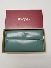 Buxton wallet women's green top grain cowhide leather