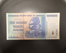 🇿🇼 ZIMBABWE 100 TRILLION DOLLAR AA/2008 P-91 UNCIRCULATED BANKNOTE