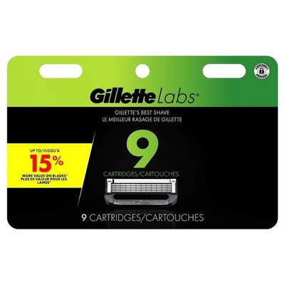 Gillette Labs Exfoliating Bar Razor Blade Refills - 9 Cartridges  free 3d ship