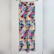 Nasty Gal Abstract Print Pleated Wide Leg Pull On Pant Size 8