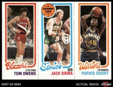 1980 Topps Tom Owens / Jack Sikma / Purvis Short 201 / 225 / 100 HOF 7 - NM