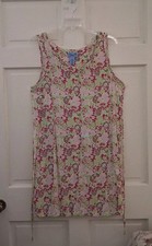 Vtg 90s Jane Ashley Paisley Shift Dress L Pink Green Boho Cottagecore Tunic Mini