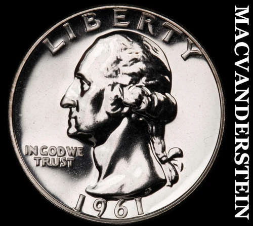 1961 Silver Washington Quarter - Choice Gem Proof  Lustrous  #G7154
