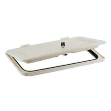 NBBS Caravan Battery Door Complete With Infill Piece Lock & 2 Keys White - PO560