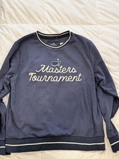 Official 2026 Masters Golf Tournament Navy Blue Script Crew Neck Sweatshirt XL