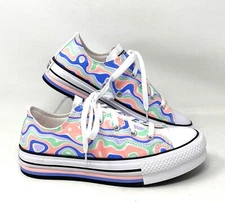 Converse CTAS Lift Platform Low Top Multi Women Kids Canvas Sneaker Size A01018F