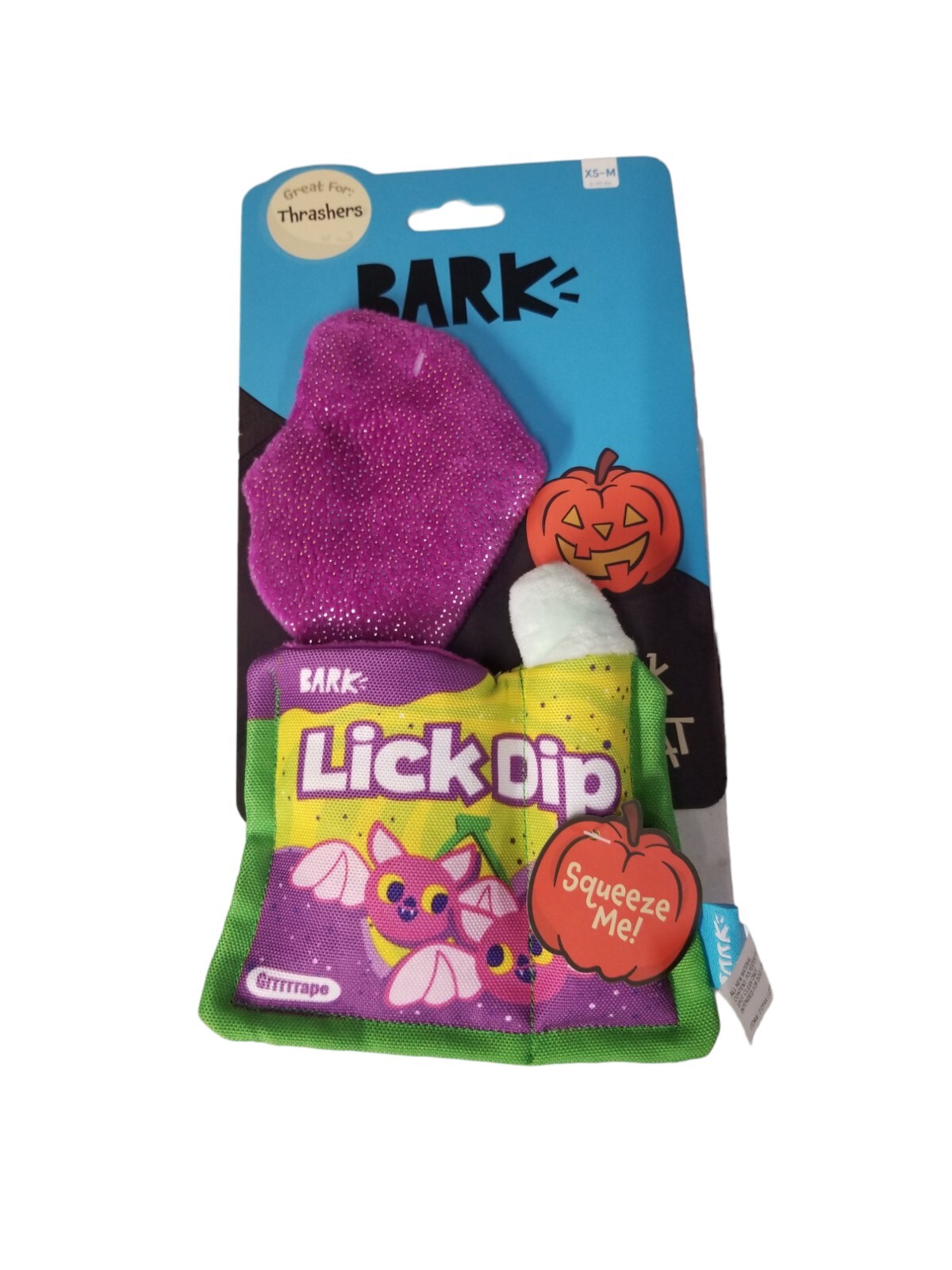 Bark Lick Dip Crazy Crinkle Squeaky Dog Toy Great for Thrashers Barkbox