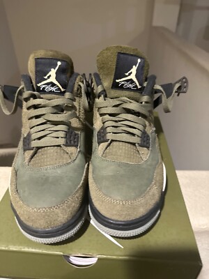 Jordan 4 Retro Men's Medium Olive Craft Sneakers FB9927-200