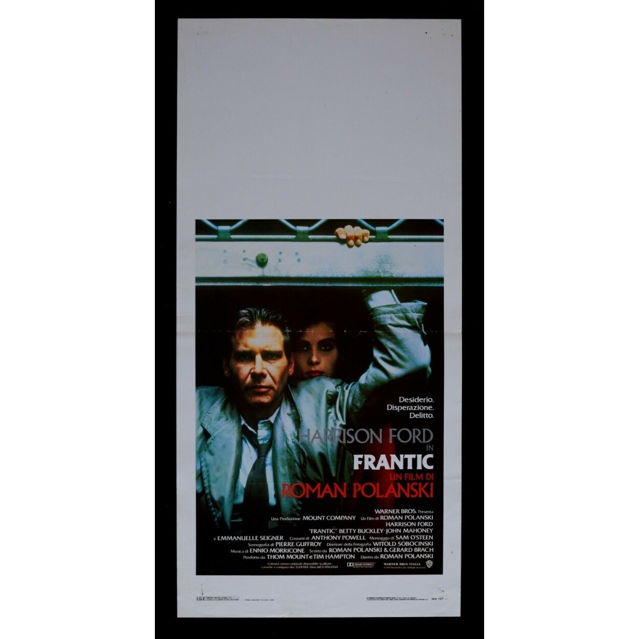 Locandina originale film Frantic (1988) - Regia di Roman Polański