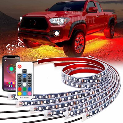 For Toyota Tacoma 6PCS Dream Light Chasing RGB LED Car Underglow LED Light Kit