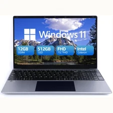 2025 Laptop Computer 15.6' Intel Quad-Core Processors 12GB RAM+512GB SSD