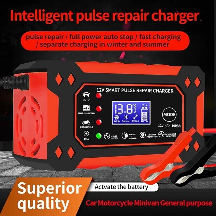12V/6Amp Car Battery Charger, Smart Fully Automatic Battery Charger eBay