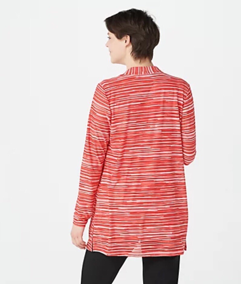 Susan Graver Printed Novelty Knit Cardigan ONLY Black XS A374070