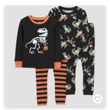 NWT Carter's Dinosaur Pajamas Halloween- 2 Sets, Glow in the Dark, 2T