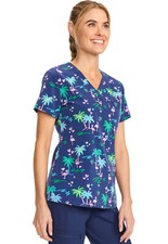 Tropic Love Med Couture Print Scrub V Neck Top MC632 TCLV