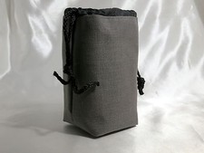 Soft Gray Fabric Lens protective Case Pouch h5.5"x w2.5" R.O.C. - Taiwan 9104039