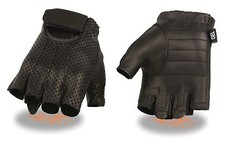 Milwaukee SH357 Men's Perforated Gel Palm Fingerless Glove w/ Wrist Closure