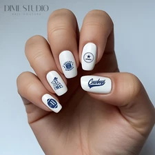Dallas Cowboys Football Nail Decals Clear Waterslide Overlay Nail Art